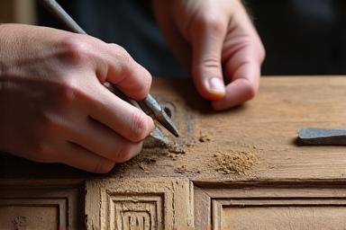 Restauratie van antieke houten deur