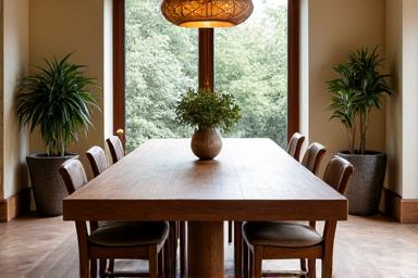 Op maat gemaakte eikenhouten eettafel